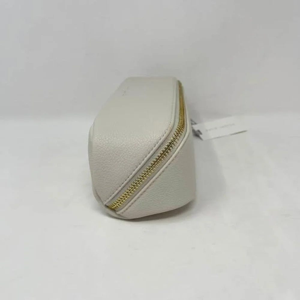 Katie Loxton Small Fold Out Makeup Toiletry Bag Off White Gold Zipper Long